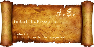 Antal Eufrozina névjegykártya